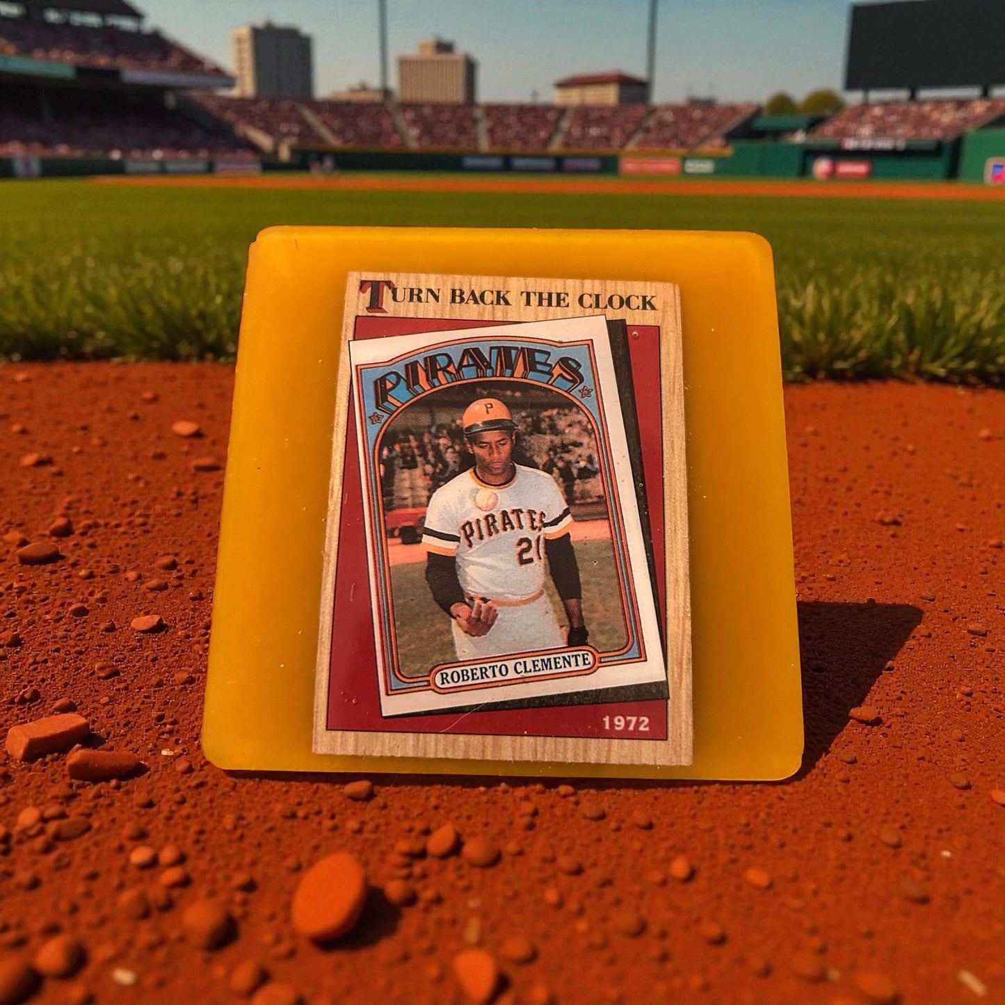 Roberto Clemente baseball card coaster